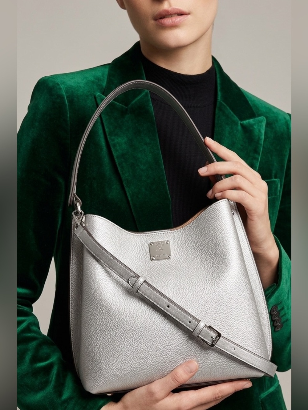 🆕 MCM Italy Leather Hobo Crossbody Bag